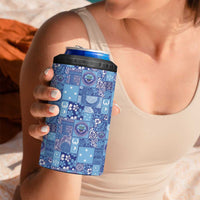 Federated States of Micronesia Merry Christmas 4 in 1 Can Cooler Tumbler Pacific Patchwork Xmas Vibes - Polynesian Pride