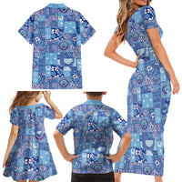 Federated States of Micronesia Merry Christmas Family Matching Short Sleeve Bodycon Dress and Hawaiian Shirt Pacific Patchwork Xmas Vibes LT9 - Polynesian Pride