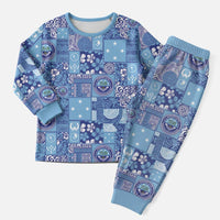 Federated States of Micronesia Merry Christmas Pajama Set Pacific Patchwork Xmas Vibes LT9 Men Blue - Polynesian Pride