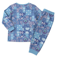 Federated States of Micronesia Merry Christmas Pajama Set Pacific Patchwork Xmas Vibes LT9 - Polynesian Pride