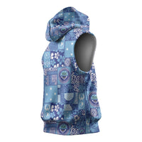 Federated States of Micronesia Merry Christmas Sleeveless Hoodie Pacific Patchwork Xmas Vibes - Polynesian Pride