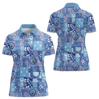 Federated States of Micronesia Merry Christmas Women Polo Shirt Pacific Patchwork Xmas Vibes - Polynesian Pride