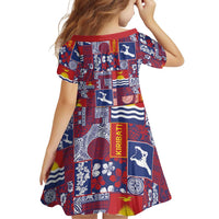 Kiribati Tekeraoi n te Kiritimati Family Matching Off The Shoulder Long Sleeve Dress and Hawaiian Shirt Pacific Patchwork Xmas Vibes LT9 - Polynesian Pride
