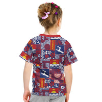 Kiribati Tekeraoi n te Kiritimati Kid T Shirt Pacific Patchwork Xmas Vibes - Polynesian Pride
