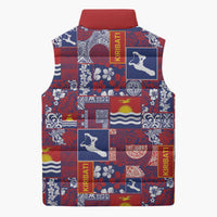 Kiribati Tekeraoi n te Kiritimati Sleeveless Puffer Jacket Pacific Patchwork Xmas Vibes LT9 - Polynesian Pride