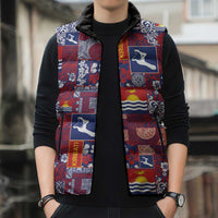 Kiribati Tekeraoi n te Kiritimati Sleeveless Puffer Jacket Pacific Patchwork Xmas Vibes LT9 - Polynesian Pride