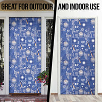 Marshall Islands Merry Christmas Door Cover Pacific Patchwork Xmas Vibes - Polynesian Pride