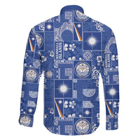Marshall Islands Merry Christmas Family Matching Off The Shoulder Long Sleeve Dress and Hawaiian Shirt Pacific Patchwork Xmas Vibes LT9 - Polynesian Pride