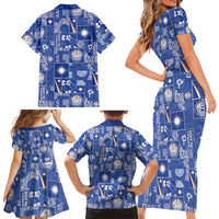 Marshall Islands Merry Christmas Family Matching Short Sleeve Bodycon Dress and Hawaiian Shirt Pacific Patchwork Xmas Vibes LT9 - Polynesian Pride