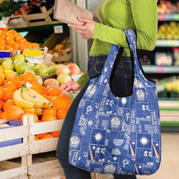 Marshall Islands Merry Christmas Grocery Bag Pacific Patchwork Xmas Vibes - Polynesian Pride