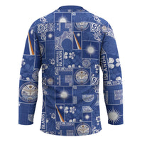 Marshall Islands Merry Christmas Hockey Jersey Pacific Patchwork Xmas Vibes - Polynesian Pride