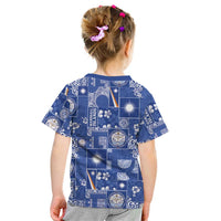 Marshall Islands Merry Christmas Kid T Shirt Pacific Patchwork Xmas Vibes - Polynesian Pride