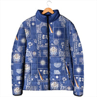 Marshall Islands Merry Christmas Padded Jacket Pacific Patchwork Xmas Vibes - Polynesian Pride