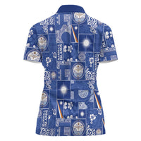 Marshall Islands Merry Christmas Women Polo Shirt Pacific Patchwork Xmas Vibes - Polynesian Pride