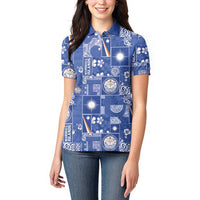 Marshall Islands Merry Christmas Women Polo Shirt Pacific Patchwork Xmas Vibes - Polynesian Pride