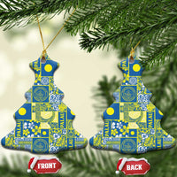 Palau Ungil Kurismas Ceramic Ornament Pacific Patchwork Xmas Vibes - Polynesian Pride