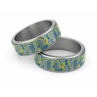 Palau Ungil Kurismas Classic Ring Pacific Patchwork Xmas Vibes - Polynesian Pride