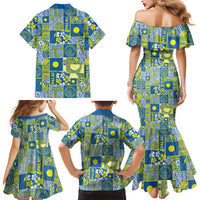 Palau Ungil Kurismas Family Matching Mermaid Dress and Hawaiian Shirt Pacific Patchwork Xmas Vibes LT9 - Polynesian Pride