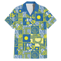 Palau Ungil Kurismas Family Matching Tank Maxi Dress and Hawaiian Shirt Pacific Patchwork Xmas Vibes LT9 Dad's Shirt - Short Sleeve Green - Polynesian Pride