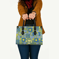 Palau Ungil Kurismas Leather Bag Pacific Patchwork Xmas Vibes - Polynesian Pride