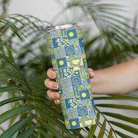 Palau Ungil Kurismas Skinny Tumbler Pacific Patchwork Xmas Vibes - Polynesian Pride