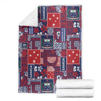 Red Samoa Manuia Le Kerisimasi Blanket Pacific Patchwork Xmas Vibes - Polynesian Pride