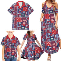 Red Samoa Manuia Le Kerisimasi Family Matching Summer Maxi Dress and Hawaiian Shirt Pacific Patchwork Xmas Vibes LT9 - Polynesian Pride