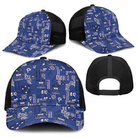 Blue Samoa Manuia Le Kerisimasi Baseball Net Cap Pacific Patchwork Xmas Vibes - Polynesian Pride