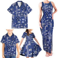 Blue Samoa Manuia Le Kerisimasi Family Matching Tank Maxi Dress and Hawaiian Shirt Pacific Patchwork Xmas Vibes LT9 - Polynesian Pride