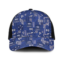 Blue Samoa Manuia Le Kerisimasi Mesh Trucker Cap Pacific Patchwork Xmas Vibes - Polynesian Pride