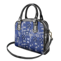 Blue Samoa Manuia Le Kerisimasi Shoulder Handbag Pacific Patchwork Xmas Vibes - Polynesian Pride