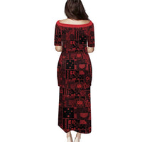 Dark Samoa Manuia Le Kerisimasi Puletasi Pacific Patchwork Xmas Vibes - Polynesian Pride