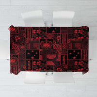 Dark Samoa Manuia Le Kerisimasi Tablecloth Pacific Patchwork Xmas Vibes - Polynesian Pride