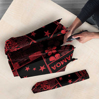 Dark Samoa Manuia Le Kerisimasi Umbrella Pacific Patchwork Xmas Vibes - Polynesian Pride