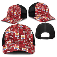 Tahiti Oaoa I Teie Noera Baseball Net Cap Pacific Patchwork Xmas Vibes - Polynesian Pride
