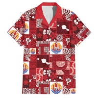 Tahiti Oaoa I Teie Noera Family Matching Summer Maxi Dress and Hawaiian Shirt Pacific Patchwork Xmas Vibes LT9 Dad's Shirt - Short Sleeve Red - Polynesian Pride