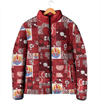 Tahiti Oaoa I Teie Noera Padded Jacket Pacific Patchwork Xmas Vibes LT9 - Polynesian Pride