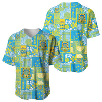Tuvalu Manuia te Kilisimasi Baseball Jersey Pacific Patchwork Xmas Vibes - Polynesian Pride