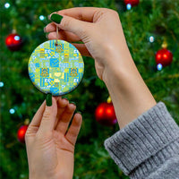 Tuvalu Manuia te Kilisimasi Ceramic Ornament Pacific Patchwork Xmas Vibes - Polynesian Pride