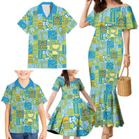 Tuvalu Manuia te Kilisimasi Family Matching Mermaid Dress and Hawaiian Shirt Pacific Patchwork Xmas Vibes LT9 - Polynesian Pride