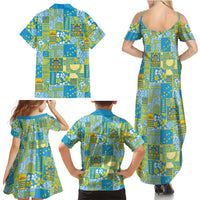 Tuvalu Manuia te Kilisimasi Family Matching Summer Maxi Dress and Hawaiian Shirt Pacific Patchwork Xmas Vibes LT9 - Polynesian Pride
