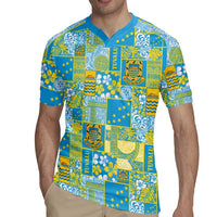 Tuvalu Manuia te Kilisimasi Rugby Jersey Pacific Patchwork Xmas Vibes - Polynesian Pride