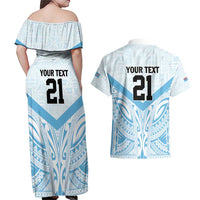 Fiji Football Custom Couples Matching Off Shoulder Maxi Dress and Hawaiian Shirt Bula Boys Go Champions LT9 - Polynesian Pride