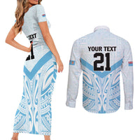 Fiji Football Custom Couples Matching Short Sleeve Bodycon Dress and Long Sleeve Button Shirt Bula Boys Go Champions LT9 - Polynesian Pride