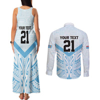 Fiji Football Custom Couples Matching Tank Maxi Dress and Long Sleeve Button Shirt Bula Boys Go Champions LT9 - Polynesian Pride