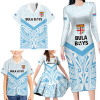 Fiji Football Custom Family Matching Long Sleeve Bodycon Dress and Hawaiian Shirt Bula Boys Go Champions LT9 - Polynesian Pride