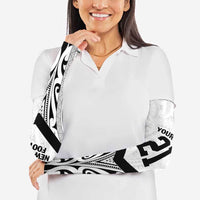 New Zealand Football Custom Arm Sleeves All White Fern Go Champions LT9 - Polynesian Pride