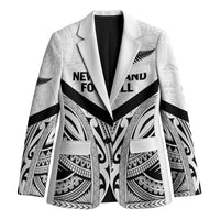 New Zealand Football Custom Blazer All White Fern Go Champions LT9 Unisex White - Polynesian Pride