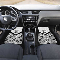 New Zealand Football Custom Car Mats All White Fern Go Champions LT9 Set 2pcs - Front White - Polynesian Pride