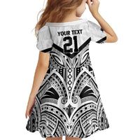 New Zealand Football Custom Family Matching Summer Maxi Dress and Hawaiian Shirt All White Fern Go Champions LT9 - Polynesian Pride